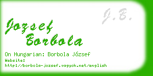 jozsef borbola business card